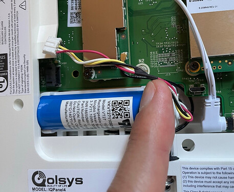 IQ Panel 4 Battery Disconnected