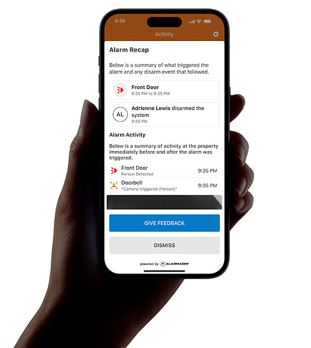 Alarm.com Alarm Recap
