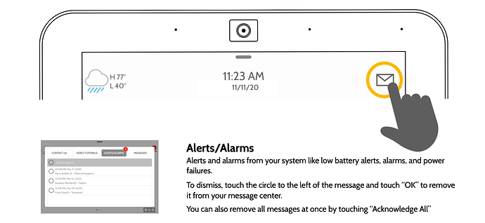 Dismiss Alerts/Alarms