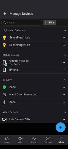 nami Manage Devices list